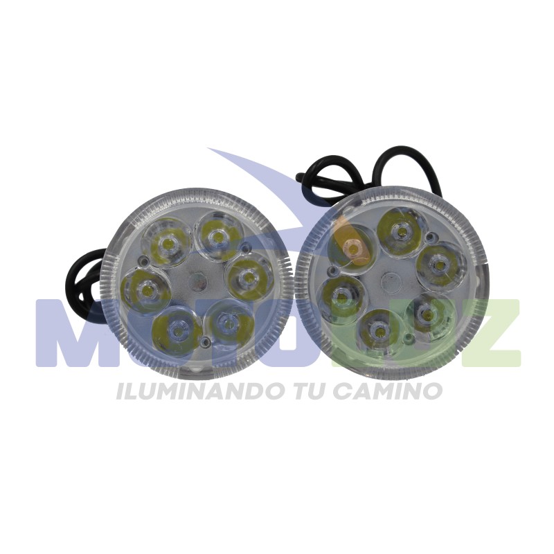 PAR FARITOS 6 LEDS ARO MULTICOLOR Y BASE PARA TIMÓN